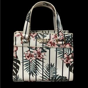 GUESS Tropical Floral Bag, Purse, Clutch - White and Red